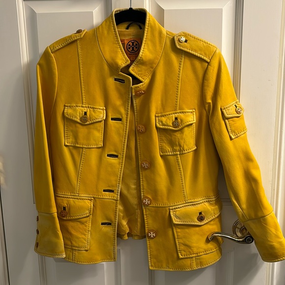 Tory Burch Jackets & Blazers - Tory Burch yellow leather jacket